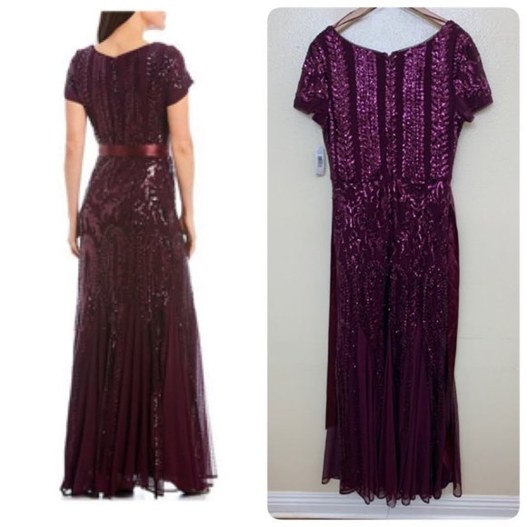 R&M Richards Sequined Godet Pleated Gown $149 - Picture 2 of 10